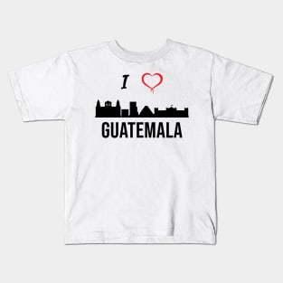 I love Guatemala City Skyline Guatemala Central America Kids T-Shirt